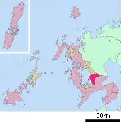 Location of Ōmura in Nagasaki Prefecture
