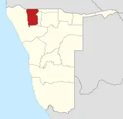 Location of the Omusati Region in Namibia