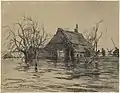 Drawing of a flooded farm (1926)