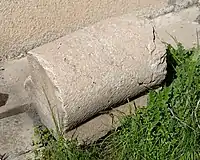 One of the non-inscribed rounded stone blocks from the Paikuli Tower of the Sassanian king Narseh. Sulaymaniyah Museum