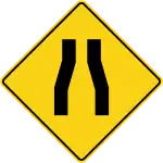 WA-23Road narrows ahead