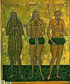 Venerables Onuphrius the Great, Macarius of Egypt, and Peter of Mount Athos.