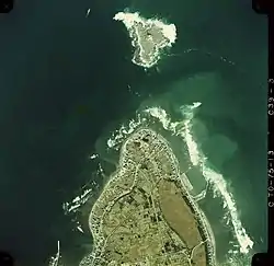 Aerial Photo of Omasaki and Benten Island in Oma Town, Aomori Prefecture, Japan, in 1975