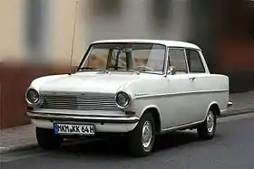 1964 Opel Kadett A:  The Opel Kadett A and the 1964 Vauxhall Viva HA were both developed under conditions of some secrecy.  The obvious similarity of the two models suggests closer links between the project development teams than was acknowledged at the time.