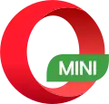 Red letter "O" viewed from the side at 45 degrees angle. A green label on the bottom right corner reads: "Mini".