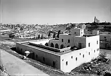 Ophthalmic Hospital Jerusalem, new wing seen from St Andrew's Church, design: A. Clifford Holliday's firm, Jerusalem, 1930