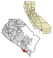 Location of Dana Point in Orange County, California