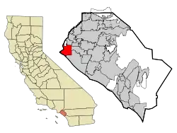 Location of Seal Beach within Orange County, California.