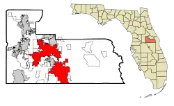 Location of Orlando in Orange County and the state of Florida