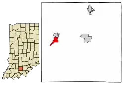 Location within Indiana and Orange County