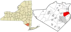 Location in Orange County and the state of New York.