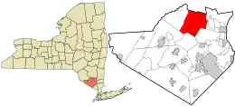 Location in Orange County and the state of New York.