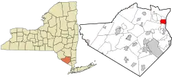 Location in Orange County and the state of New York.