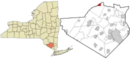 Location in Orange County and the state of New York.