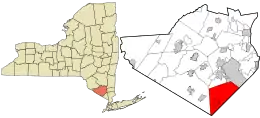 Location in Orange County and the state of New York.