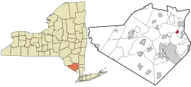 Location in Orange County and the state of New York.