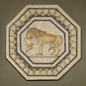 One of the medallions of the mosaic of the Triton