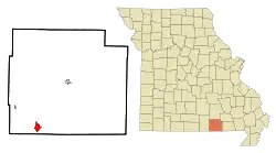 Location of Thayer, Missouri
