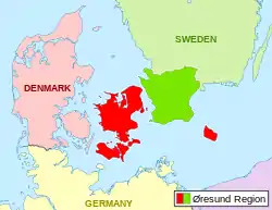 Map of the Øresund region