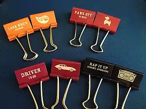 Colorful thematic binder clips