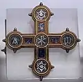 Castellani golds, made in imitation of the ancient in part by incorporating original materials, 19th century, pectoral cross