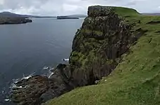 The most westerly point of the island, as viewed from the most southwesterly point, looking north