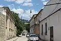 Orta Juma Jami (completed in 1674), Bakhchisaray, Crimea, Ukraine. Restored in 2013. View outside of the main Lenina street.