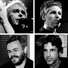The band's original members; clockwise from top left: Flávio Basso, Nei Van Soria, Alexandre Barea and Frank Jorge.