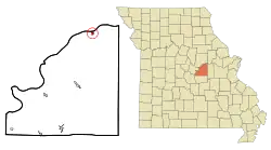 Location of Chamois, Missouri