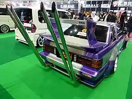 "Takeyari" exhaust pipes on a Japanese Z10 Toyota Soarer Kaido Racer