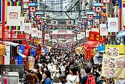 Miyuki-dori, the main shopping street (2022)