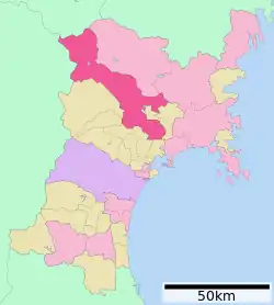 Location of Ōsaki in Miyagi Prefecture