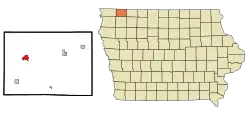 Location of Sibley, Iowa