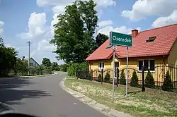 Street and road sign of Oseredek