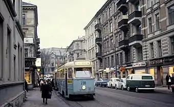 1971: tram (Frogner Line) at Frognerveien