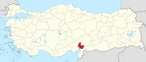 Location of Osmaniye Province in Turkey