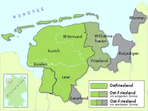 The Frisian territories in Lower Saxony (East Frisia)