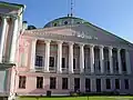 The pediment still bears the Sheremetev arms