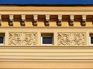 New Palace - details of the stuccoes and corbel tables