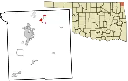 Location in Ottawa County and Oklahoma