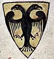 First double-headed eagle as Reichsadler, from Chronica Majora  (c. 1250)