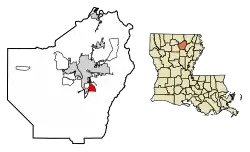 Location of Richwood in Ouachita Parish, Louisiana.