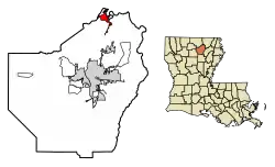 Location of Sterlington in Ouachita Parish, Louisiana.
