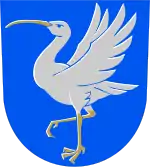 Eurasian curlew pictured in the former coat of arms of Oulunsalo