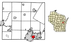 Location of Kimberly in Outagamie County, Wisconsin.