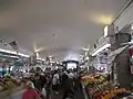 Corridor of fruit and vegetable sellers at the West Side Market in Cleveland, Ohio