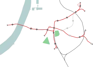 Sport is located in the Antwerp premetro network