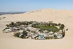 Huacachina from a nearby sand dune