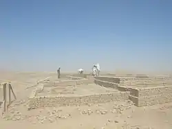 Archeological site of Otrar during a sandstorm