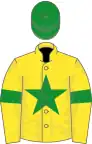 Yellow, green star, armlets and cap